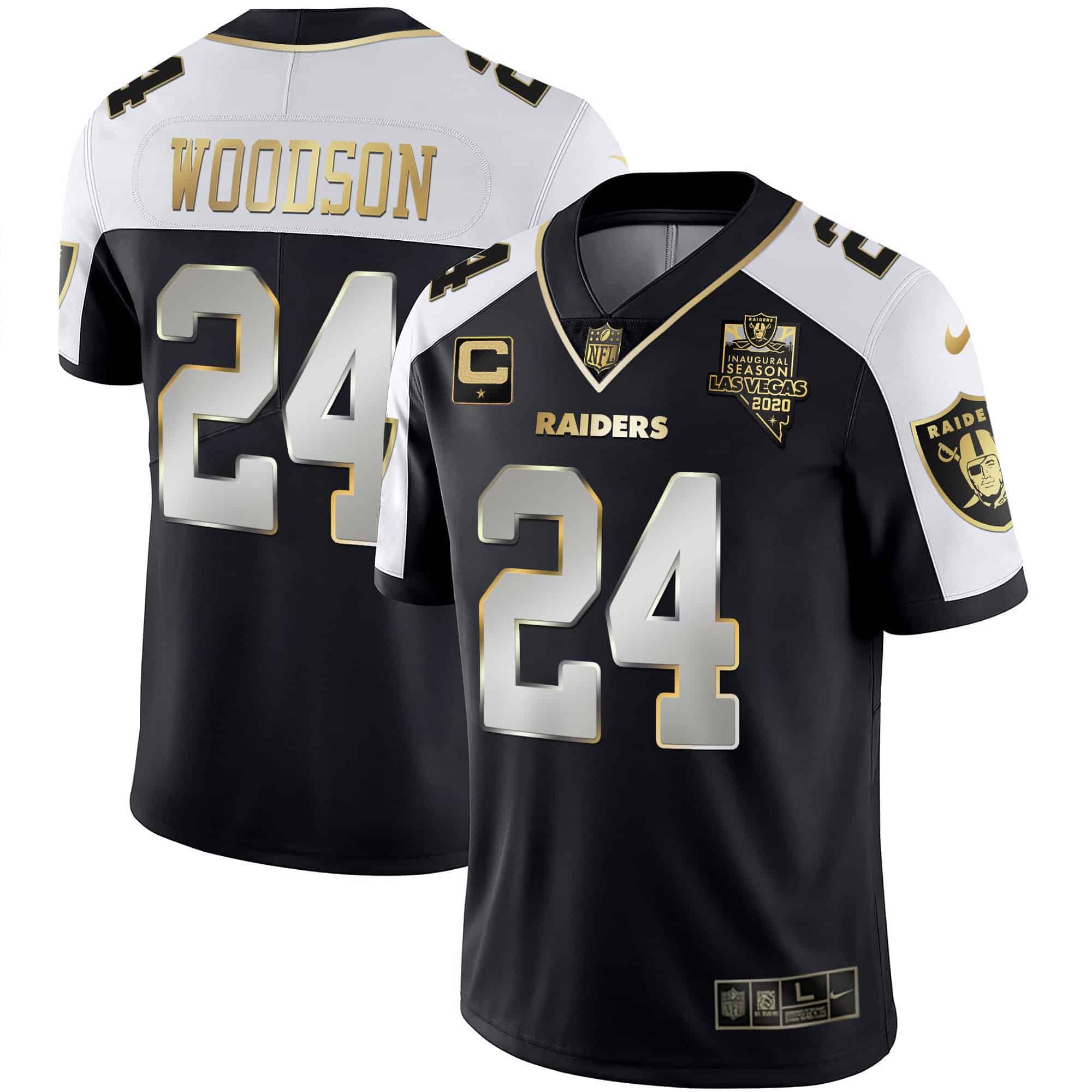 Men Oakland Raiders #24 Woodson 2024 Nike Vapor Black Gold & Black Inverted Limited NFL Jersey style 1->customized nfl jersey->Custom Jersey